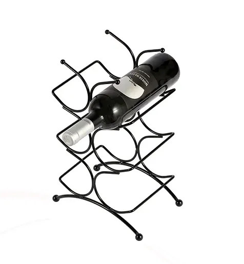 6 Bottles Upright Wine Shelf Organizer Rack Ch741 Black