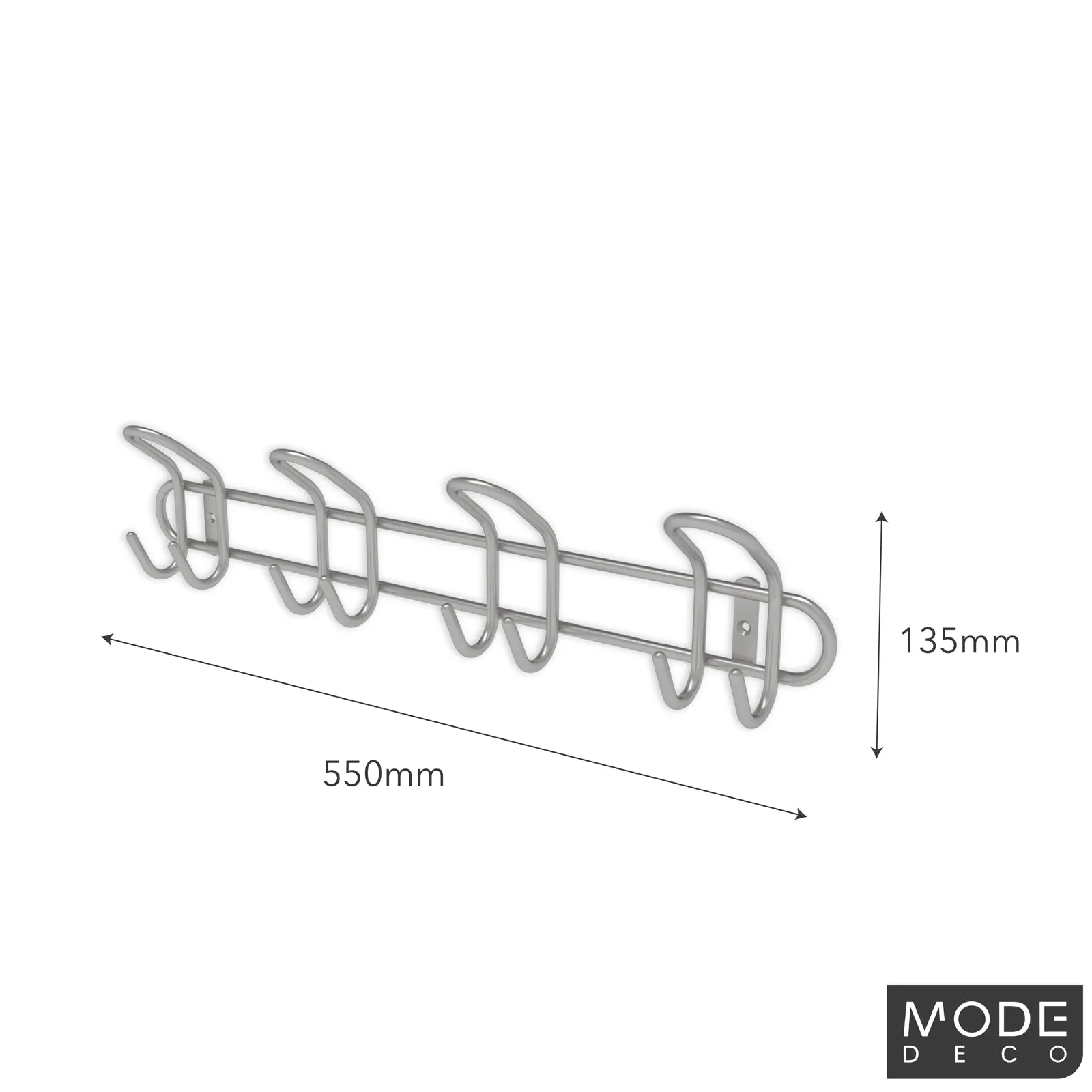 8 Metal Hooks Hook Rail