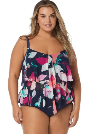 Beach House Women Avalon Floral Portia Tankini, Admiral (HW6C068)