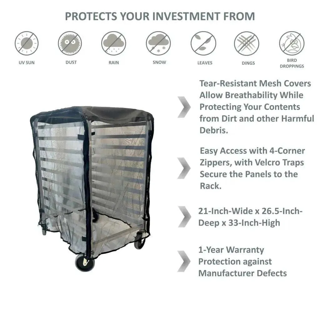 Bun Rack Cover, 21"W x 26.5"D x 33"H, Mesh Netting