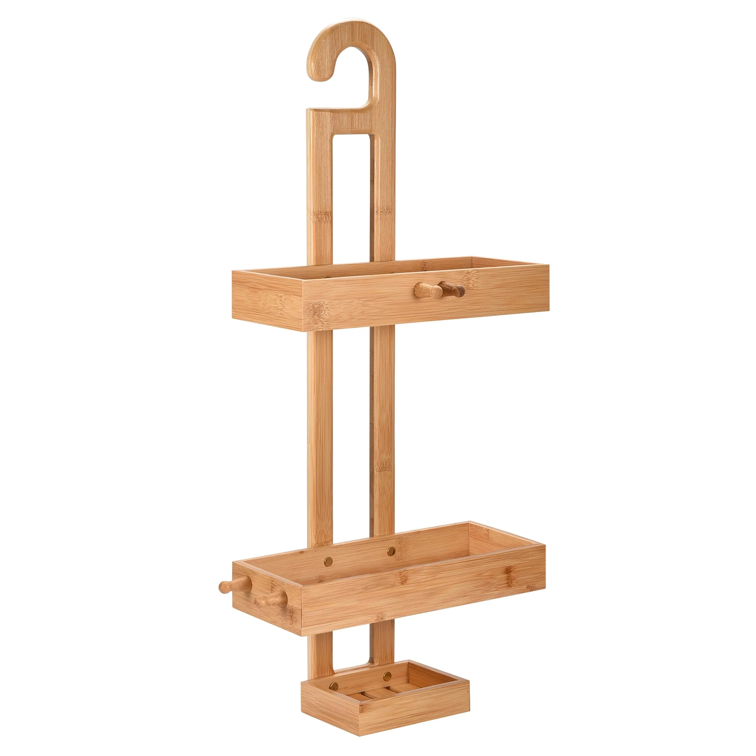 Hanging Bamboo 2 Tier Shower Caddy - 26''X11''X5'' Shower Shelf With Hanging
