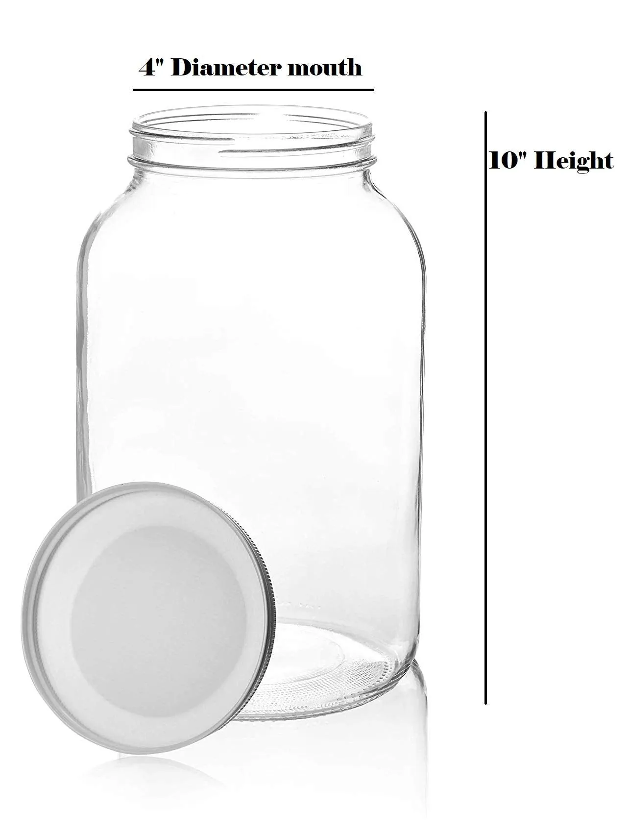 Kitchentoolz:  Wide Mouth Mason Jar with Airtight Metal Lid, 1 Gallon (2 Pack)