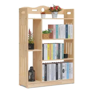 Wooden Display Storage Organizer - 4 Tier - 33" - Natural